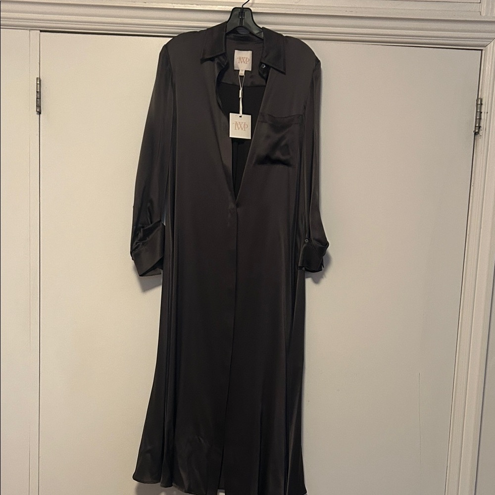 TWP Gun Metal Colored Maxi Silk Dress